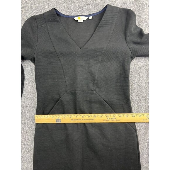 Boden Bronte Ottoman Dressochre Dress Women's 4P Black Short Sleeve Midi - Picture 5 of 8